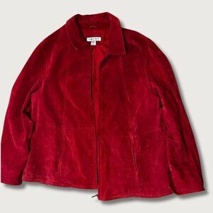Coldwater Creek Red Classic Jacket Womens PXL Zip Front